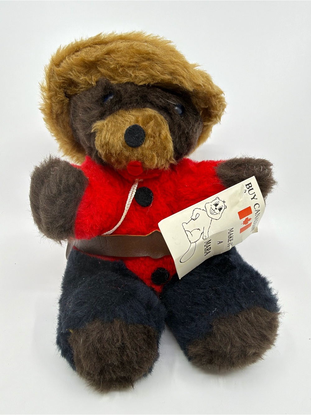 Vintage Mara Plush Canadian Mountie Bear Made in Canada RCMP Style w/ Tags